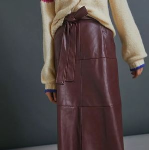 Anthropolgie Vigoss Wine Pleather skirt